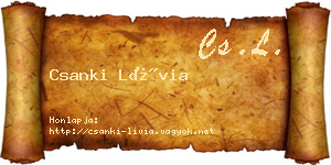 Csanki Lívia névjegykártya